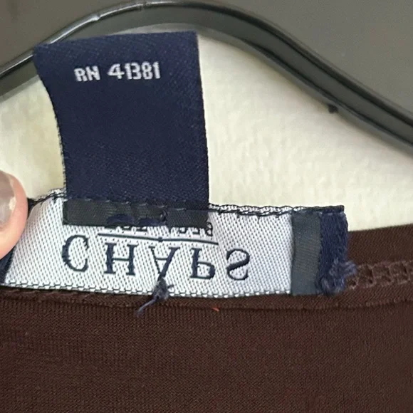 CHAPS Babydoll Chocolate Brown Y2K O Ring Jersey Midi Dress Preppy Retro | Sz M - Picture 8 of 11